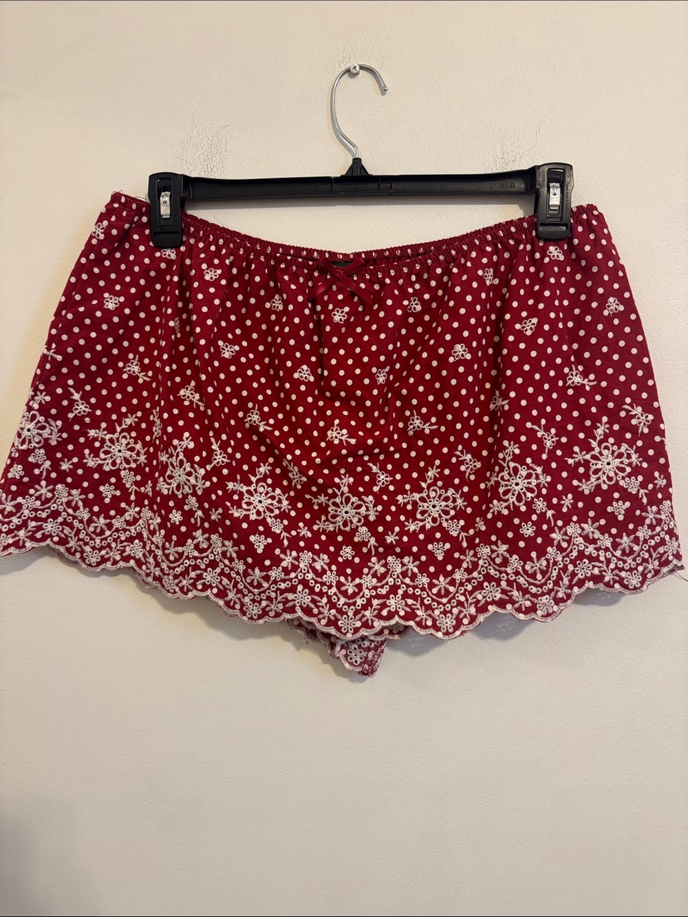 wild fable Red Polka Dot Lace-Trim Sleep Shorts
